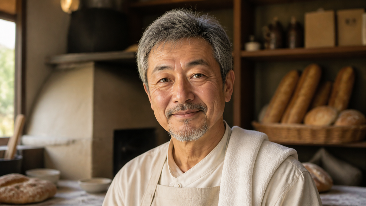 パン職人 佐藤健一氏 - 街の小さなパン屋さん コムギ 店主の人柄が伝わるポートレート